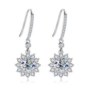 Certified 2ct. t.w. Diamond Brilliant Cut Flower Earrings